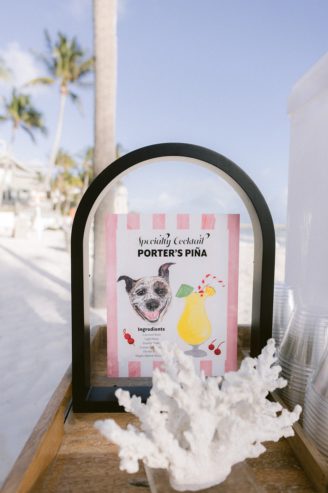 Hand Painted Signature Drink Menus for Wedding Reception