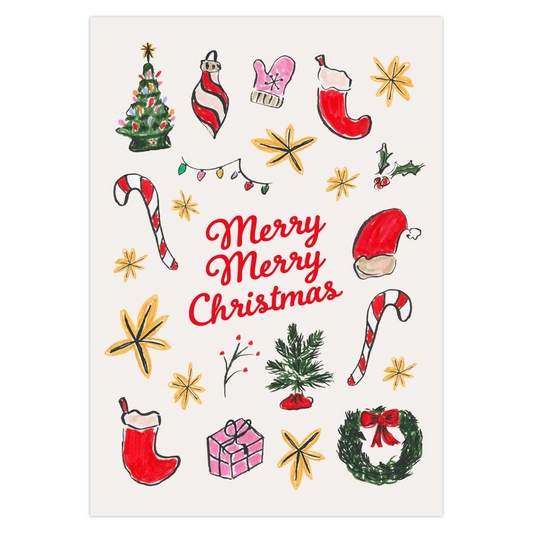 Merry Merry Christmas Note Card