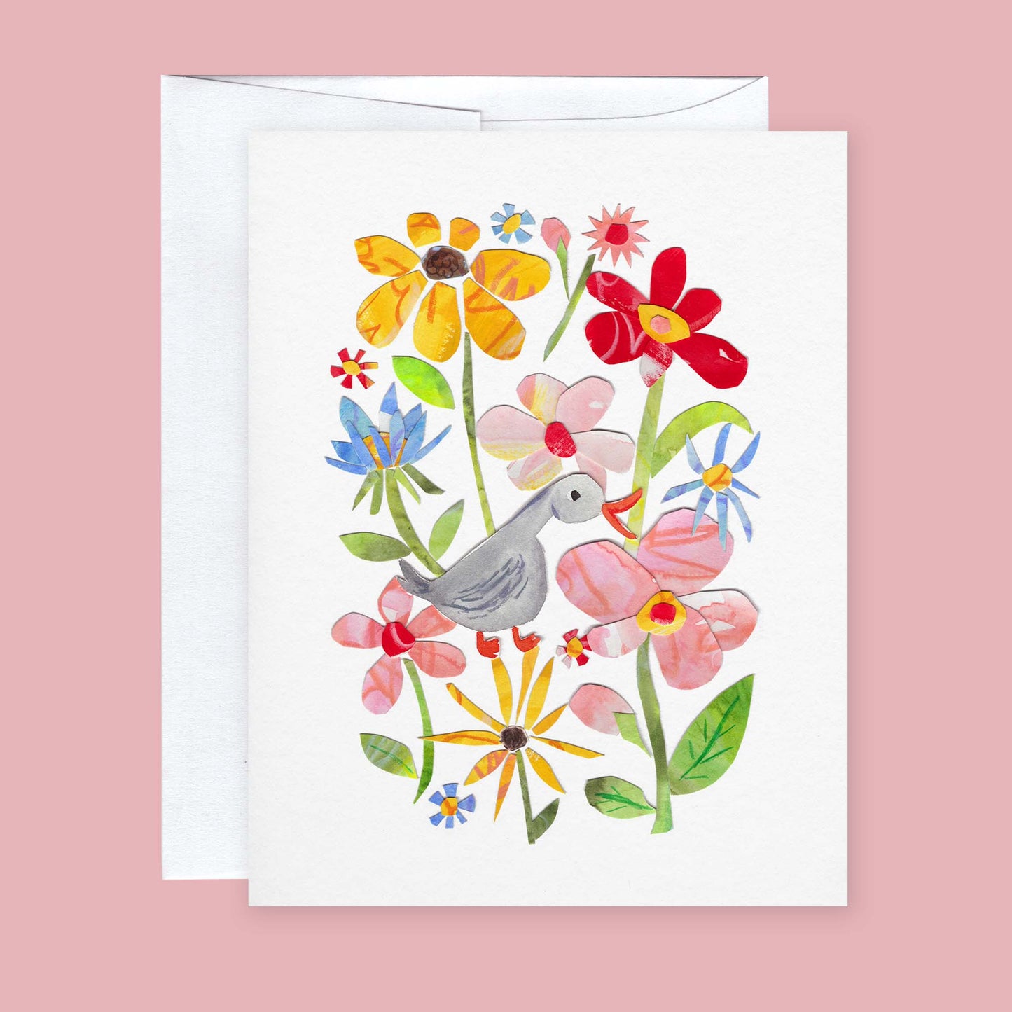 Ducky in the Garden Note Card