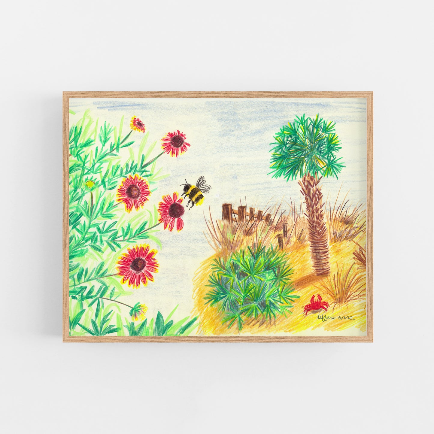 Flowers on the Beach Art Print