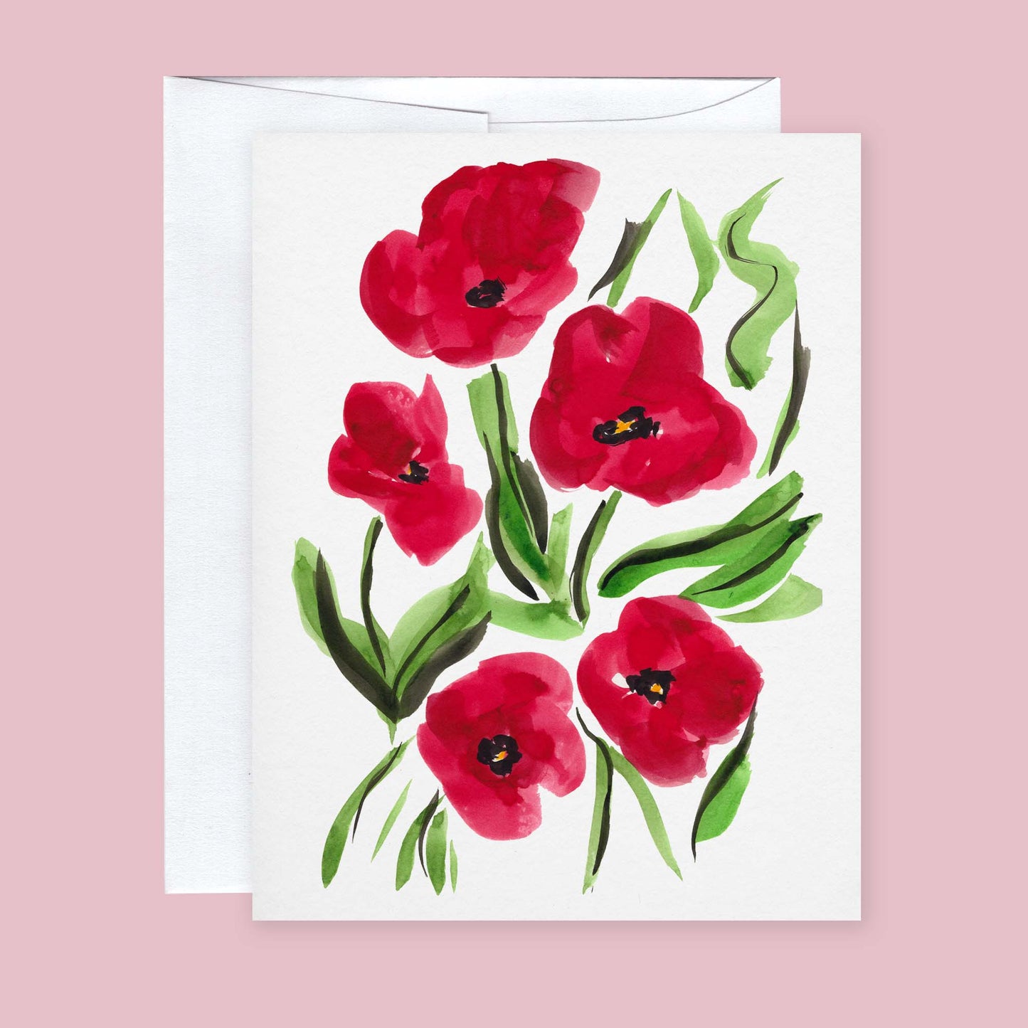 Happy Poppies Note Card