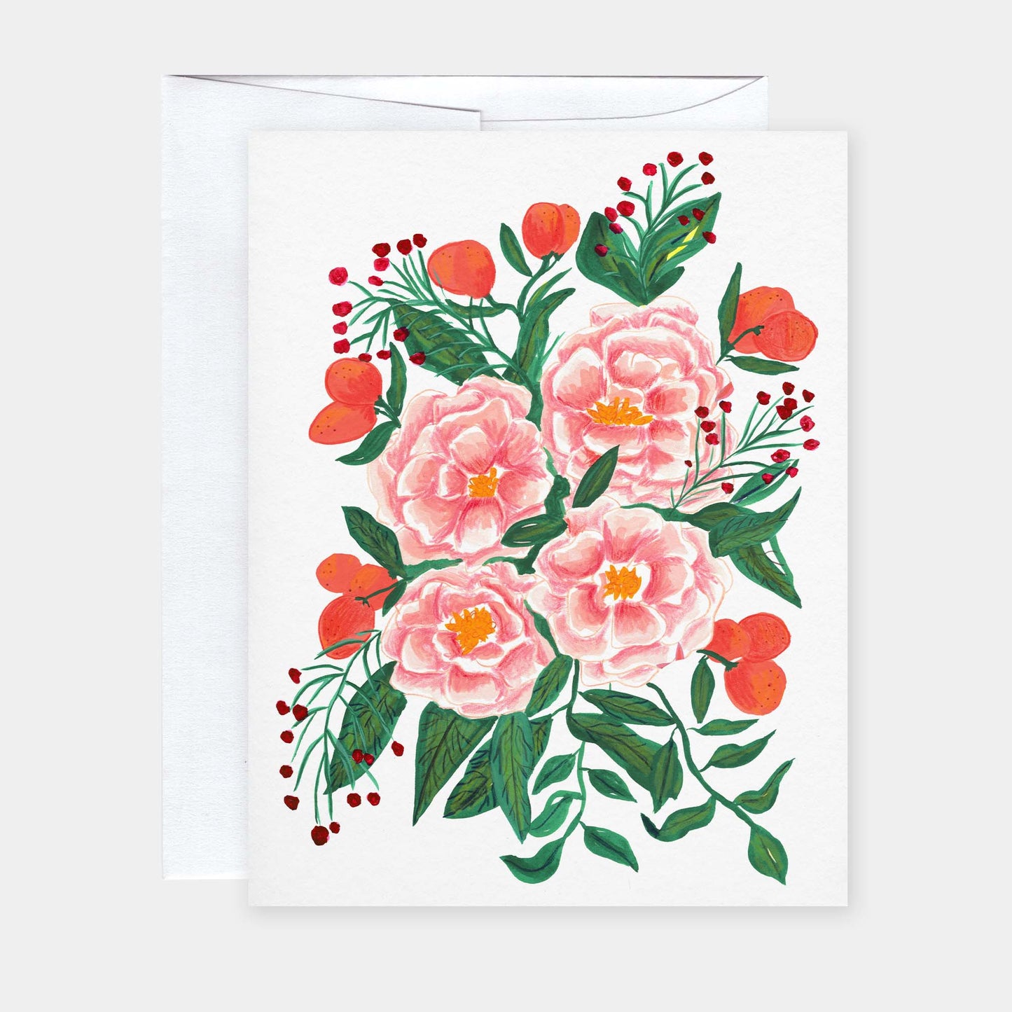 Peonies and Clementines Note Card