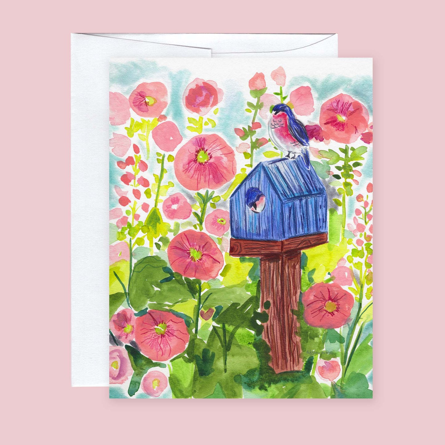 Bluebirds on House Note Cards