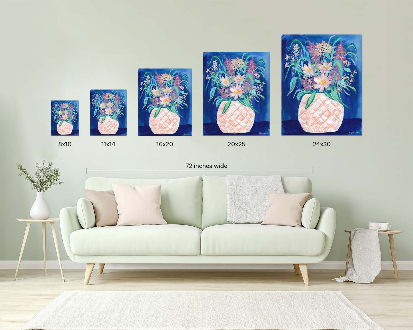 Flower Study with Orange Glass Vase Art Print