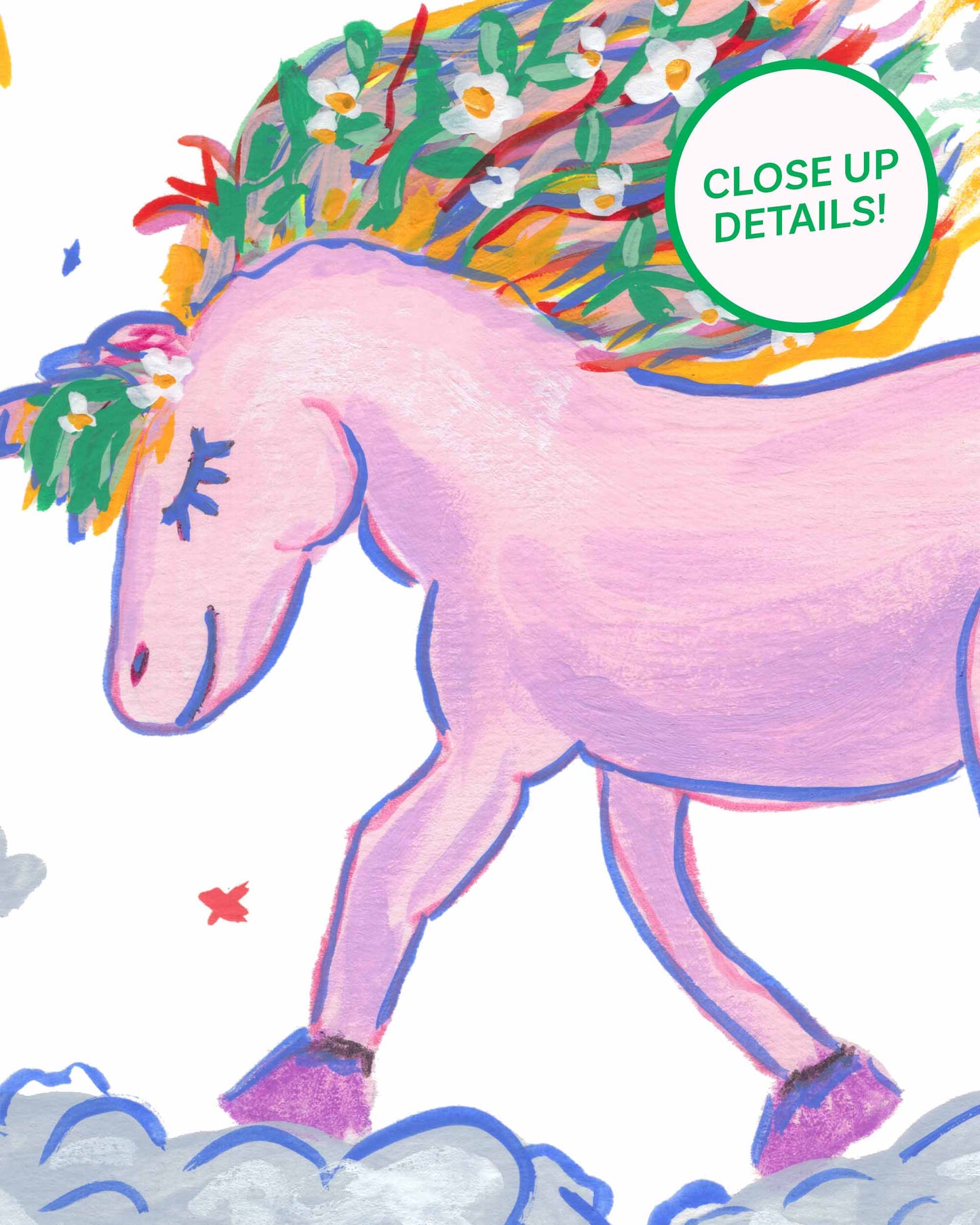 Princess Rainbow Unicorn Art Print