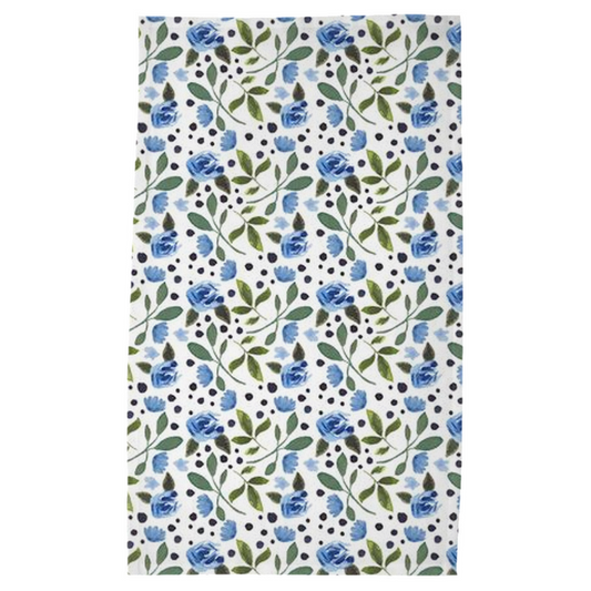 Blue Rose Vines Tea Towel
