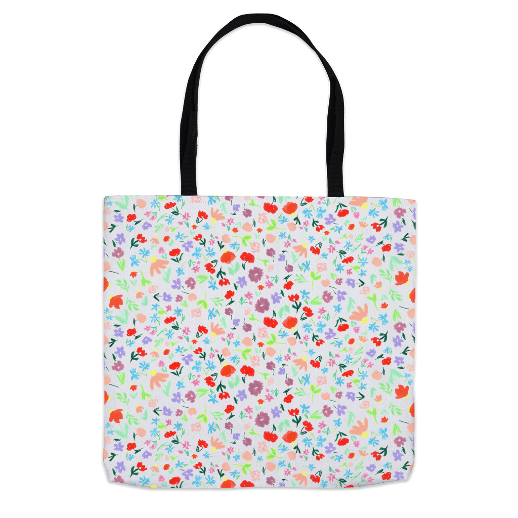 Ditsy Flower Dance on White Tote Bag