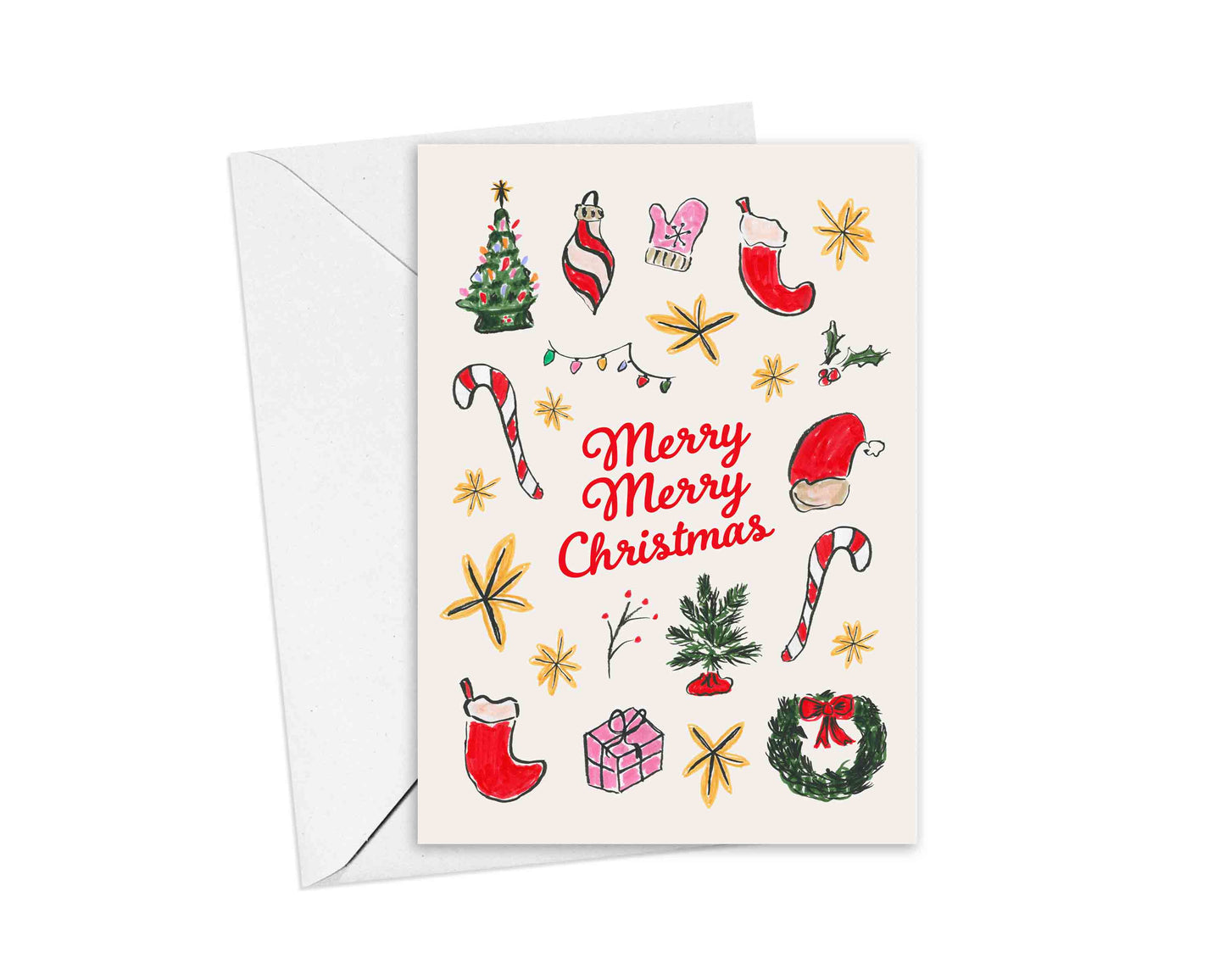 Merry Merry Christmas Note Card
