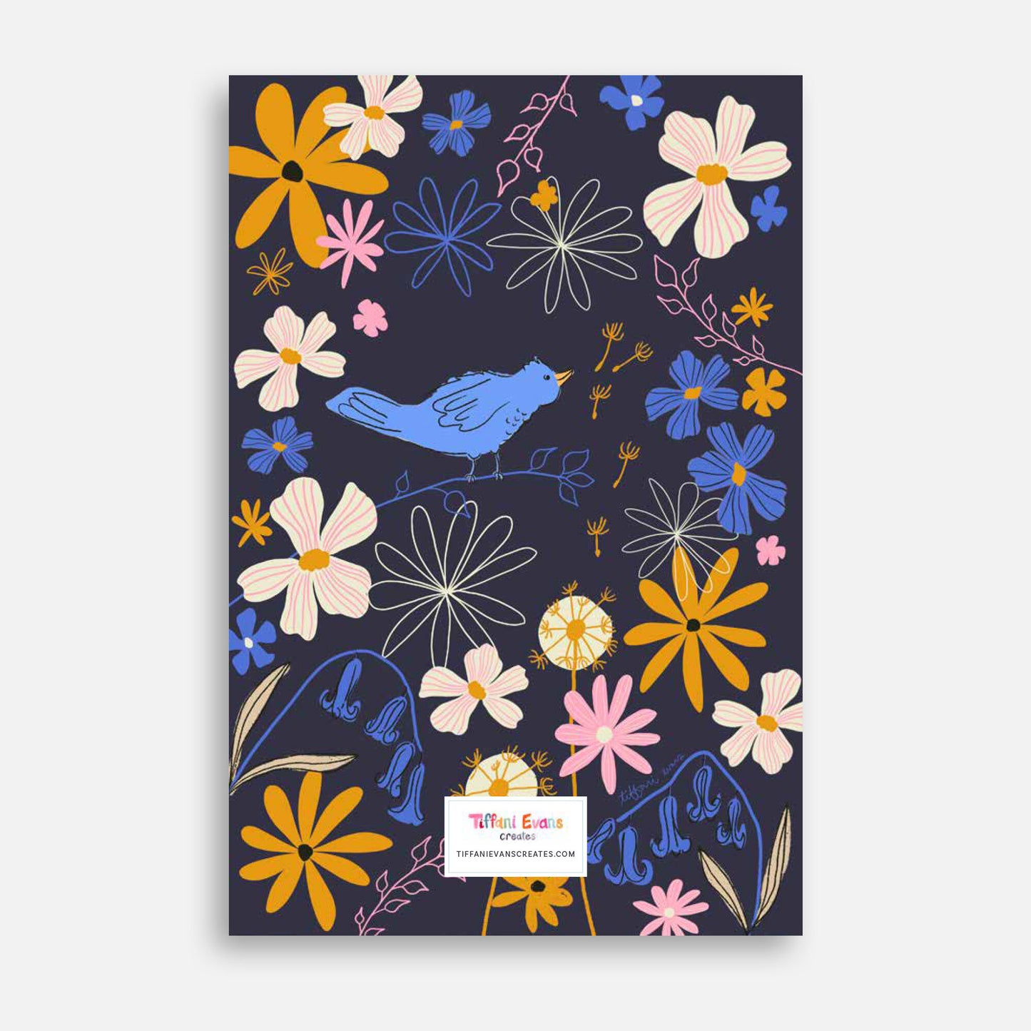 Singin' Little Blue Bird - Saddle Stitch Notebook