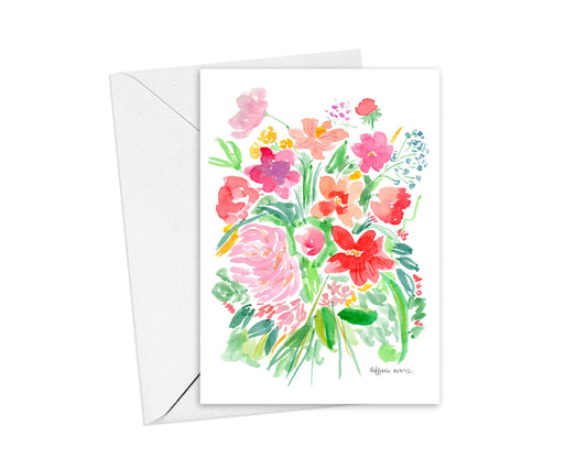 Pretty Pink Flower Garden Stationery Cards