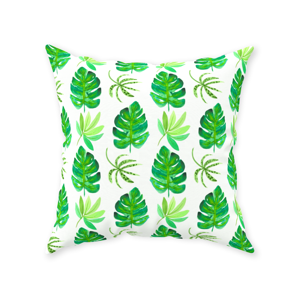 Palm Leaves Throw Pillow