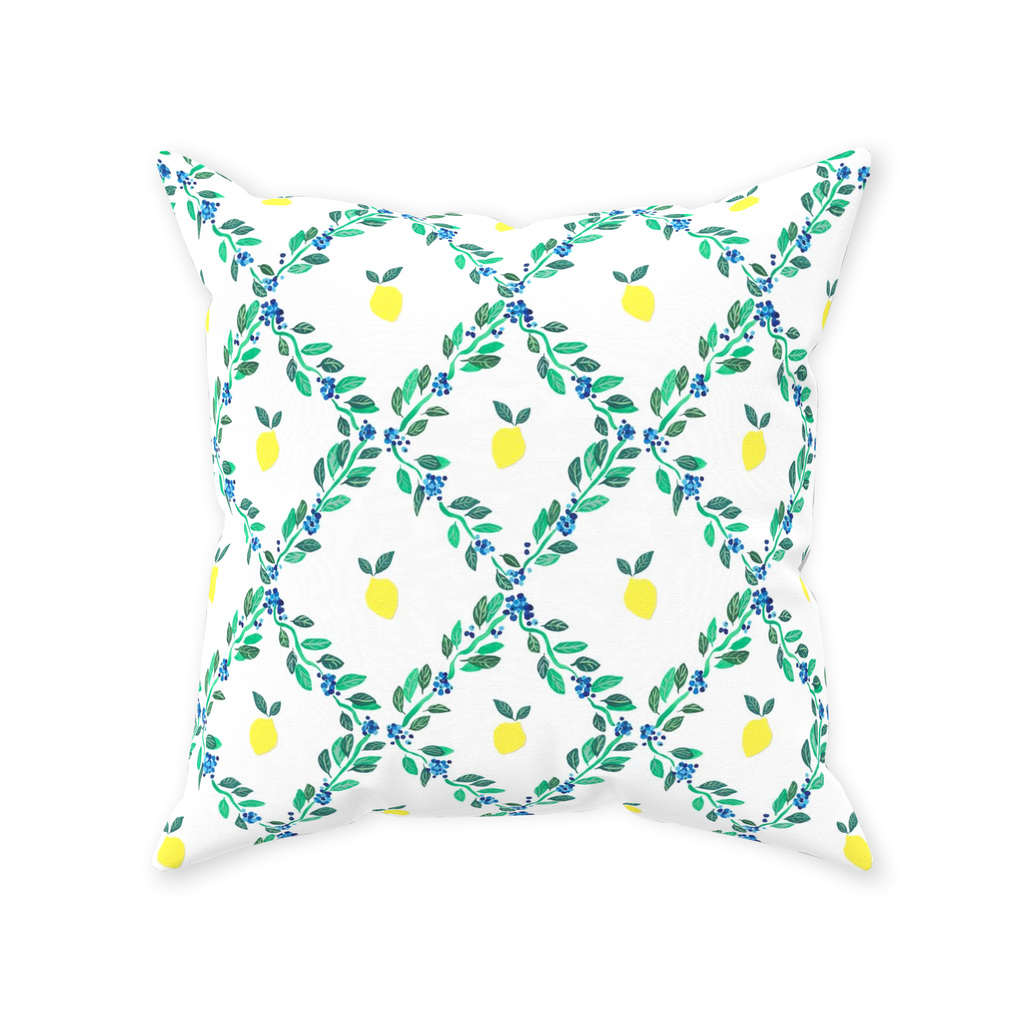 Lemon Trellis Throw Pillow