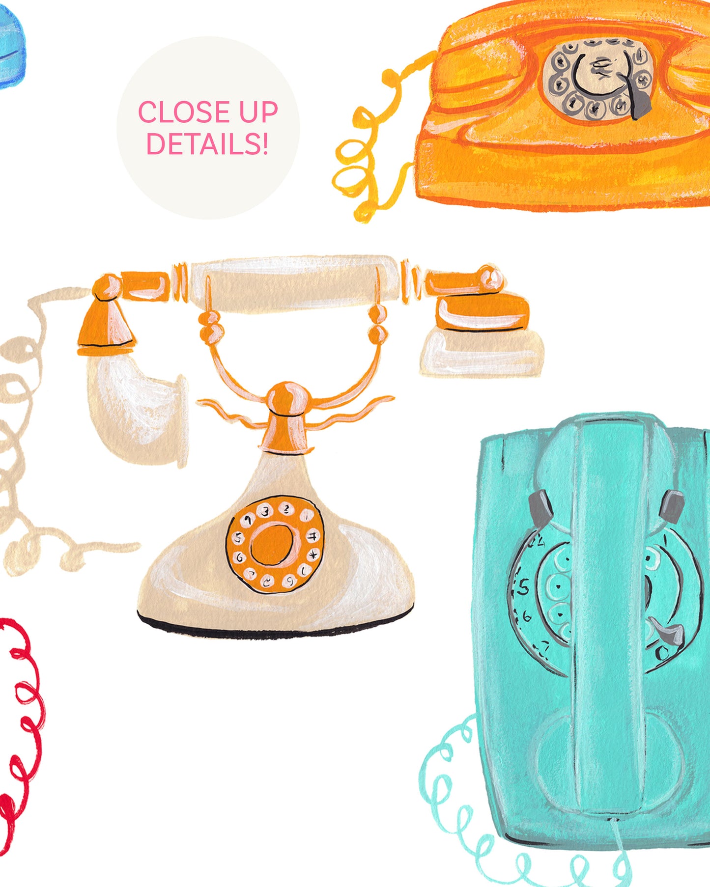 Vintage Phones Art Print