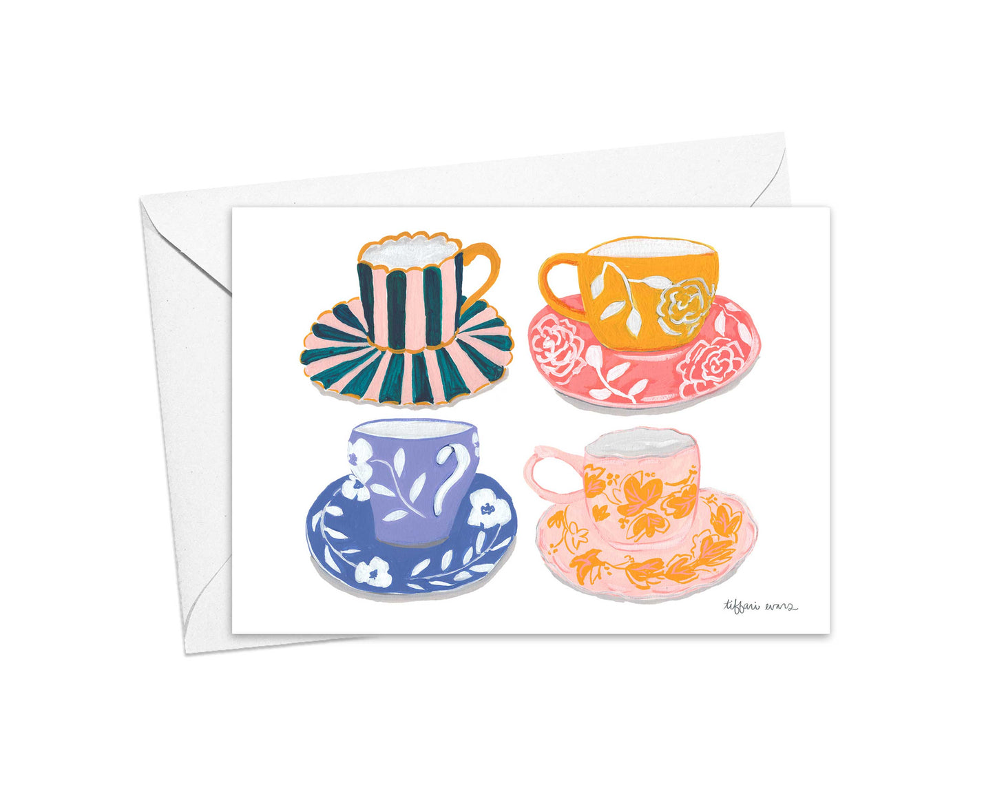 Vintage Teacups Greeting Cards