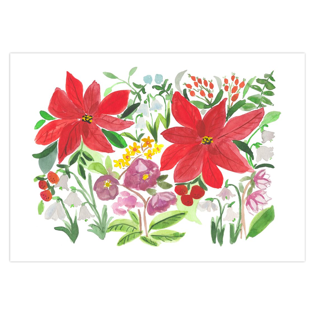 Poinsettia Stationery Cards