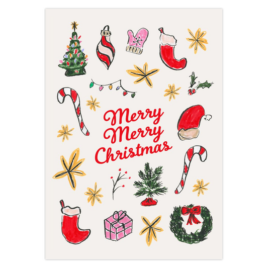 Merry Merry Christmas Stationery Cards