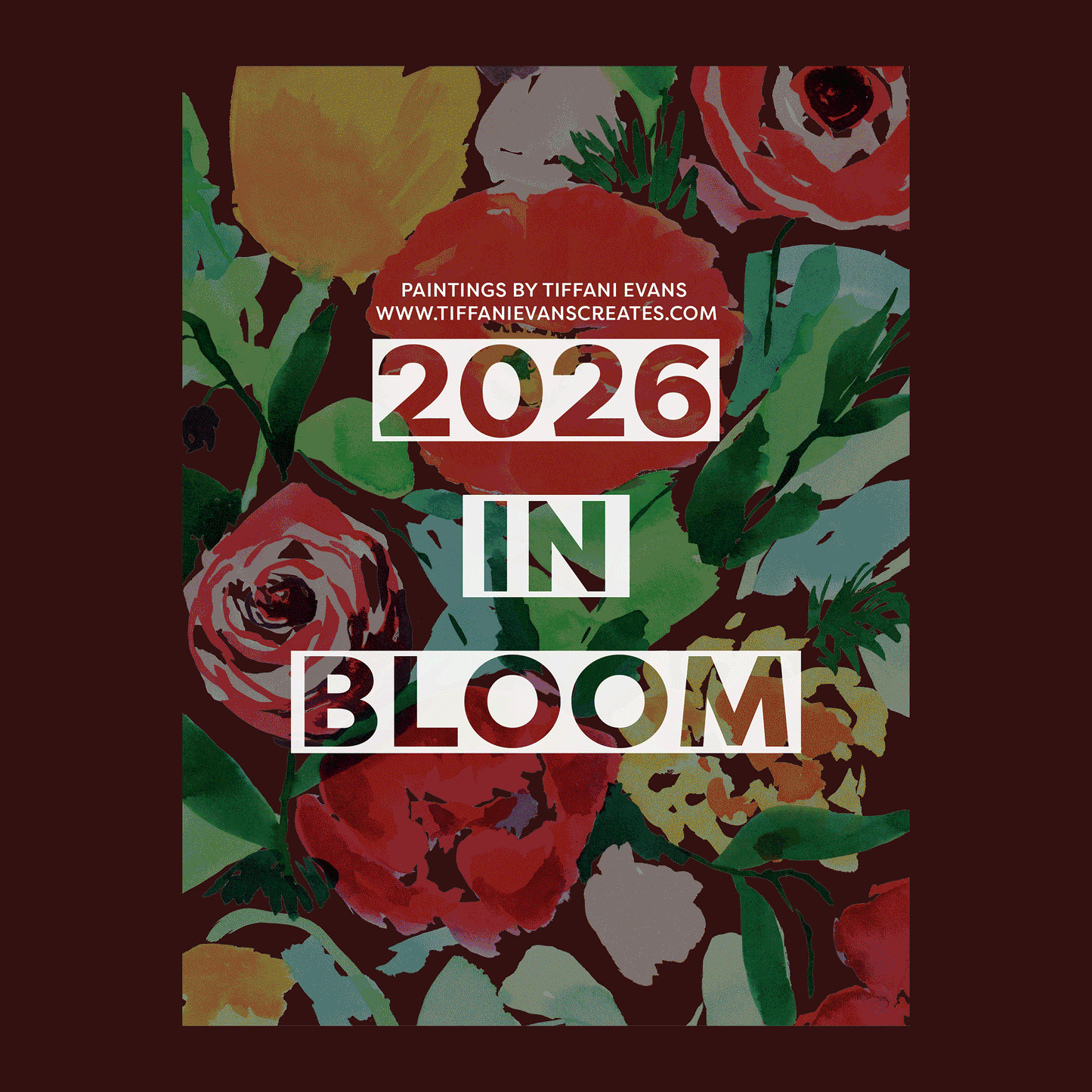 2026 in Bloom Wall Calendar with Framable 8x10 Art