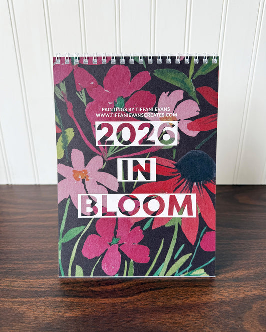 2026 in Bloom Counter Calendar with Framable 5x7 Art