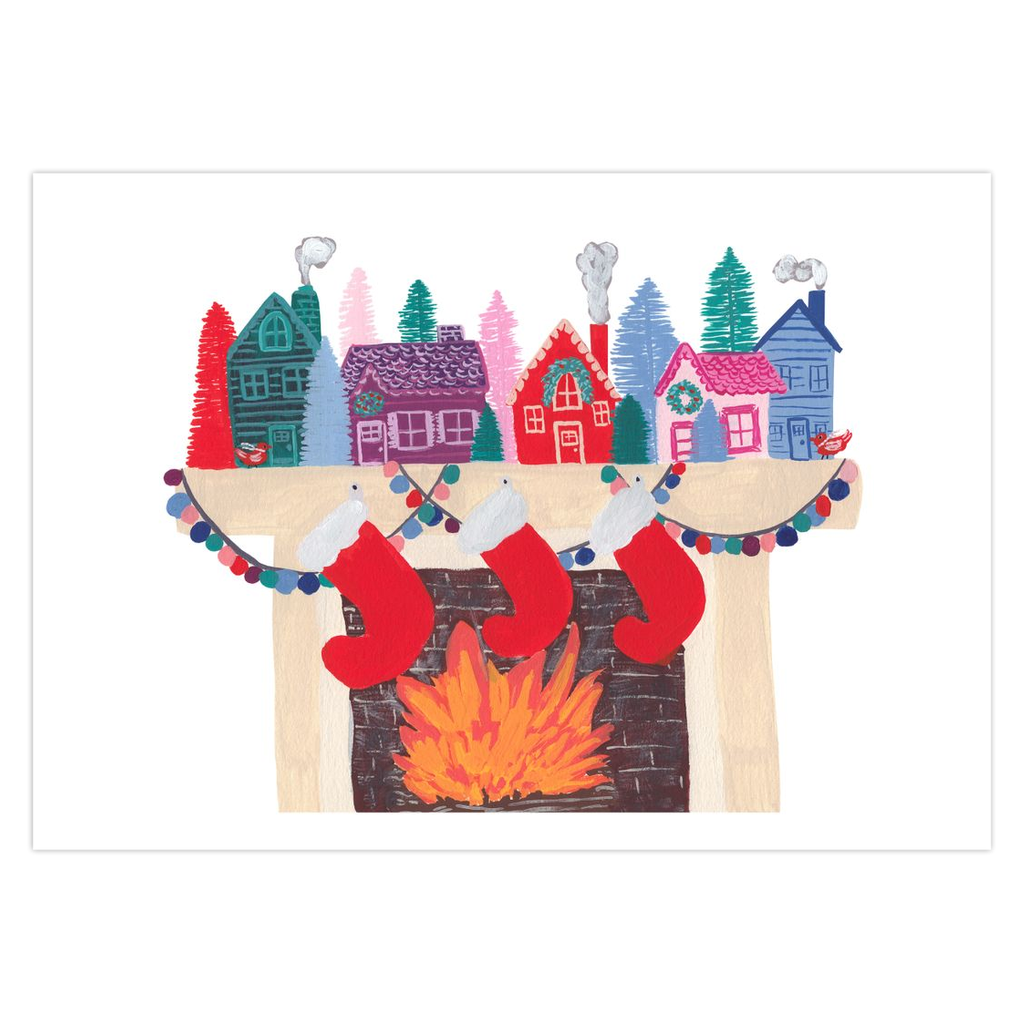 Christmas Mantel Stationery Cards