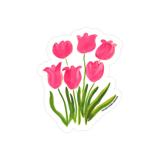 Pink Tulips Sticker