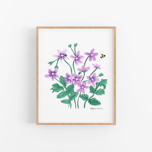 Wild Texas Posies Art Print