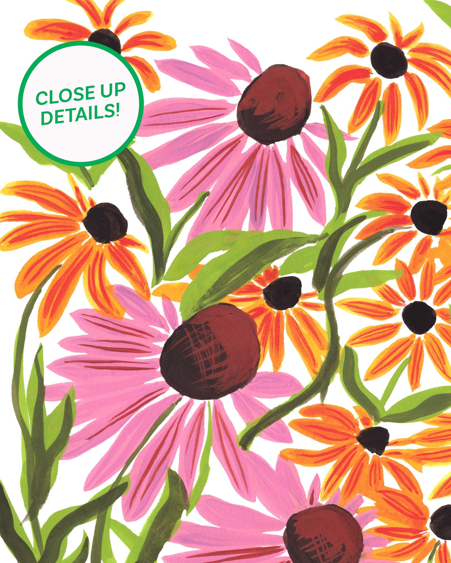 Bountiful Coneflowers and Susie Q's Art Print