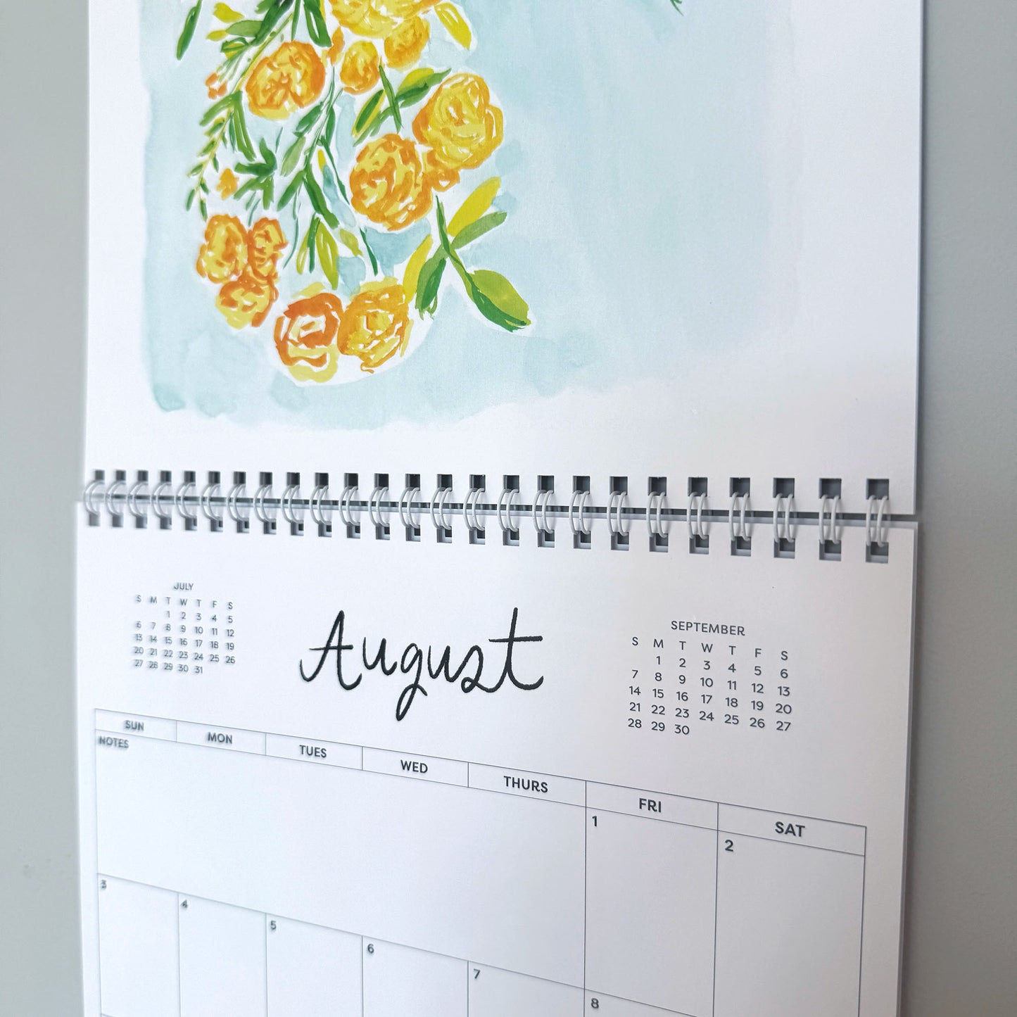 2025 in Bloom Wall Calendar with Framable 8x10 Art