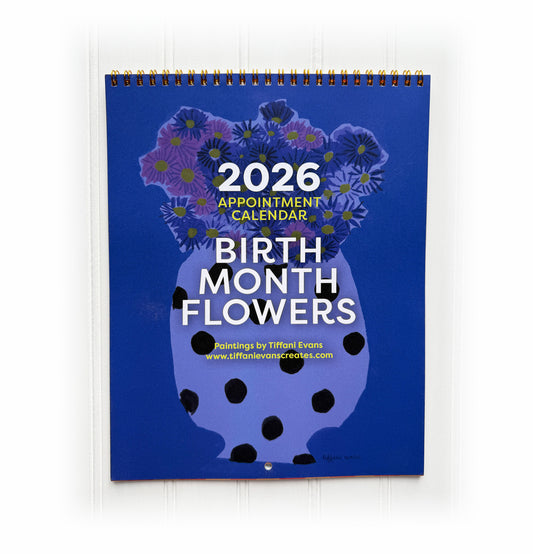 2026 Birth Month Flowers Wall Calendar with Framable 8x10 Art