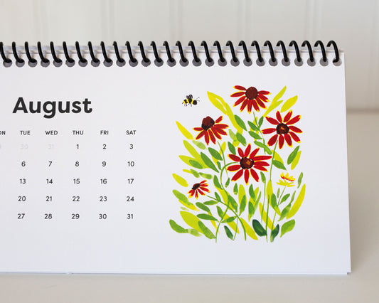2024 Pretty Posies Desk Calendar: Hand-Painted Floral Art For Every Month
