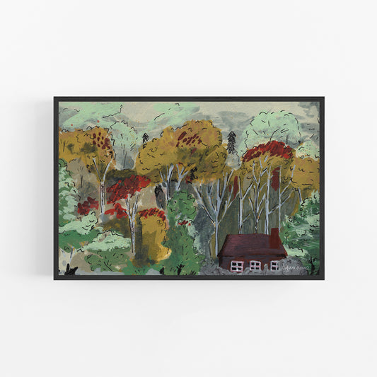 Dreary Fall Forest Art Print