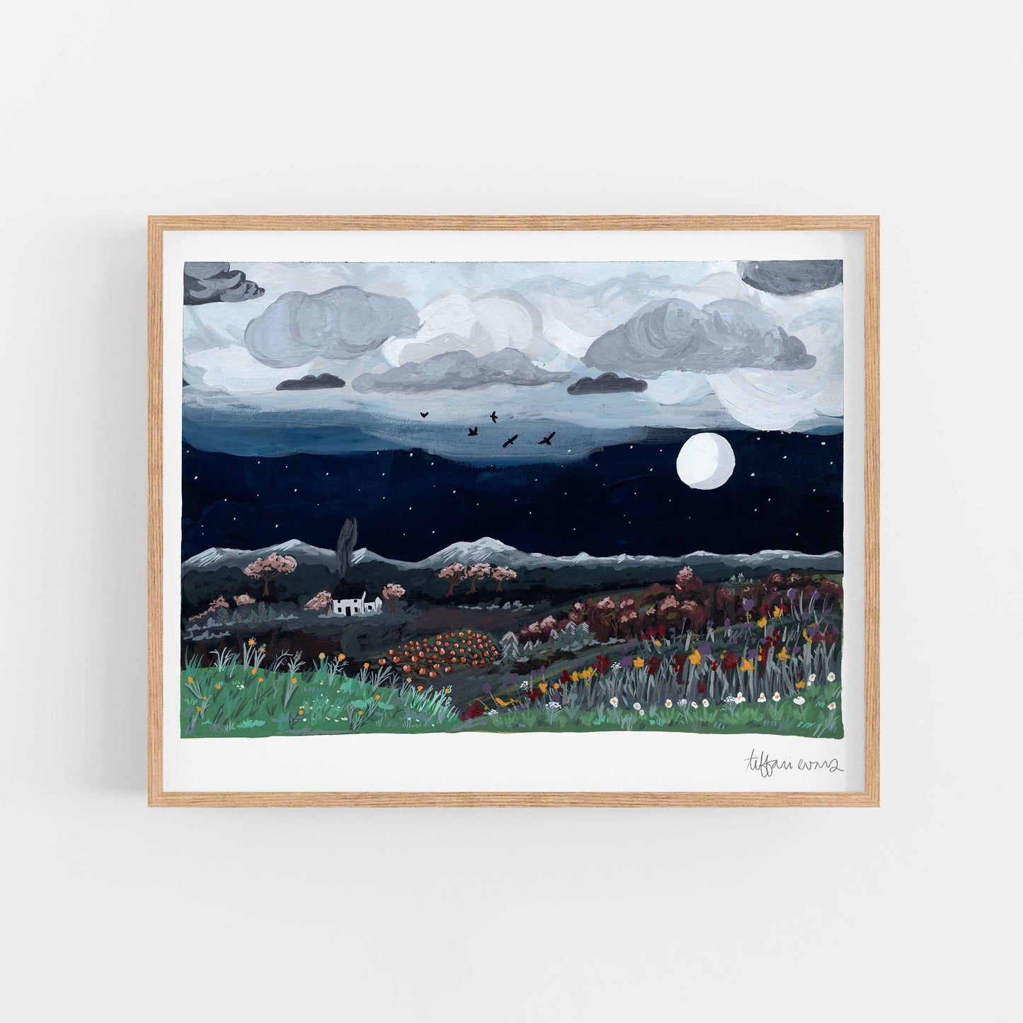 Fall Mountain Night Art Print
