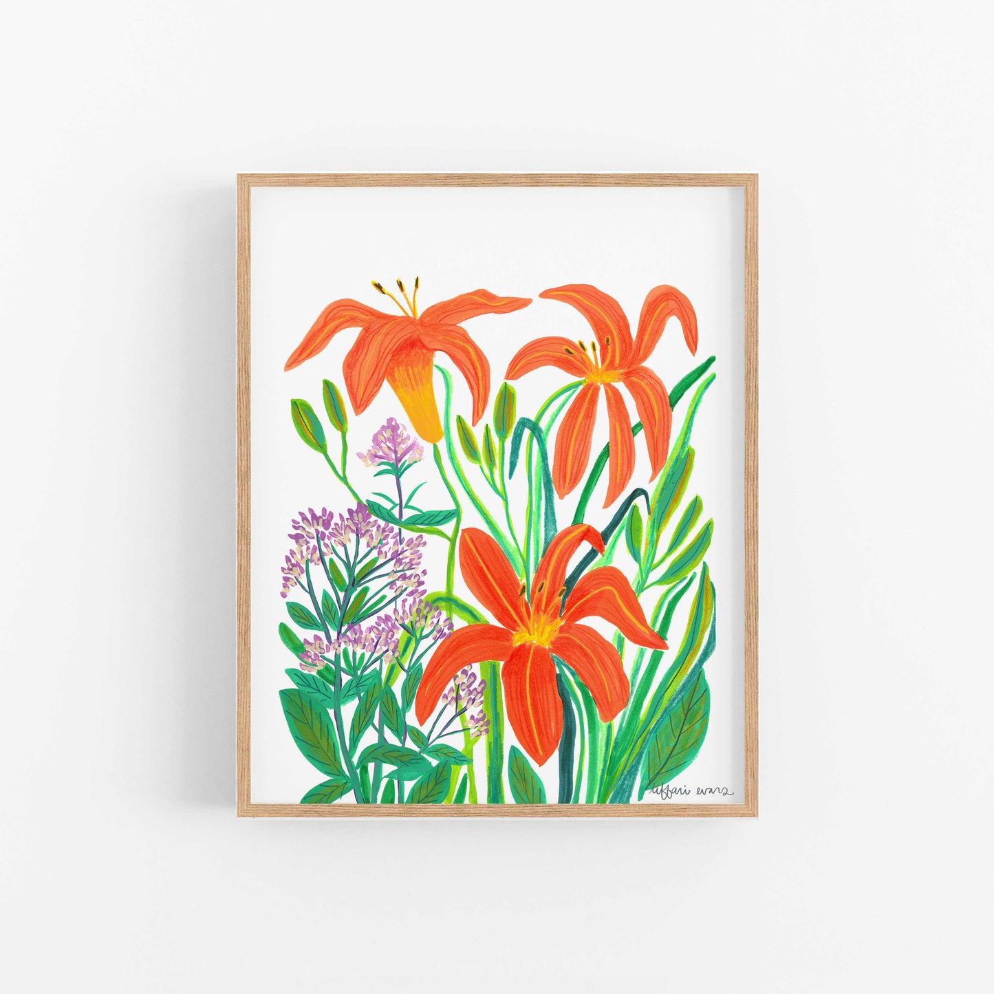 Bountiful Summer Lilies Bouquet Art Print