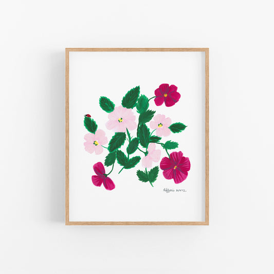 Begonia Posies Art Print