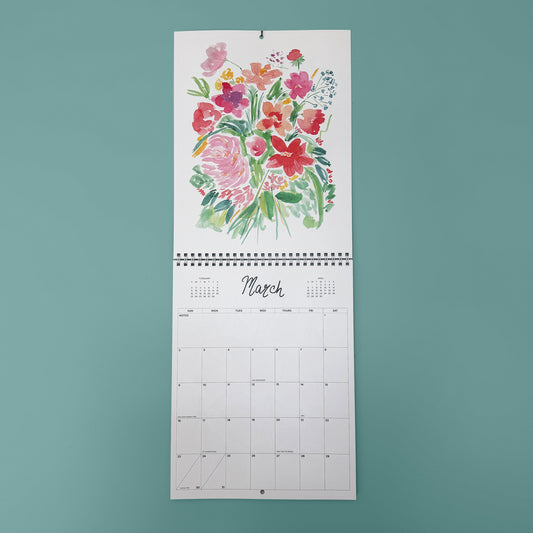 2025 in Bloom Wall Calendar with Framable 8x10 Art