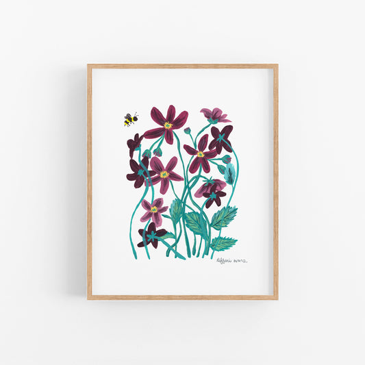 Wild Geranium Posies Art Print