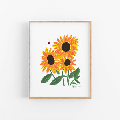 Sunflower Posies Art Print