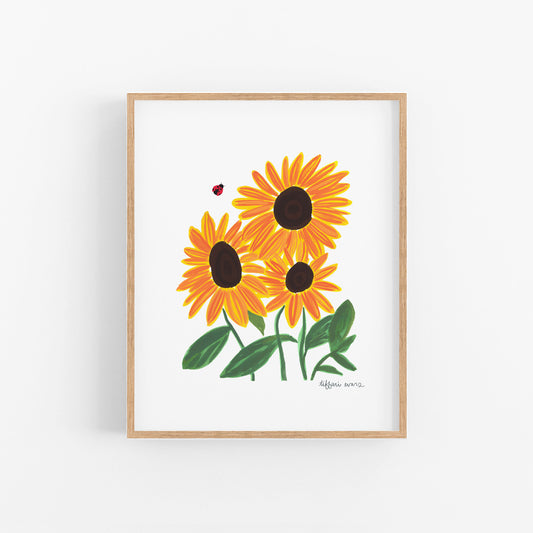 Sunflower Posies Art Print