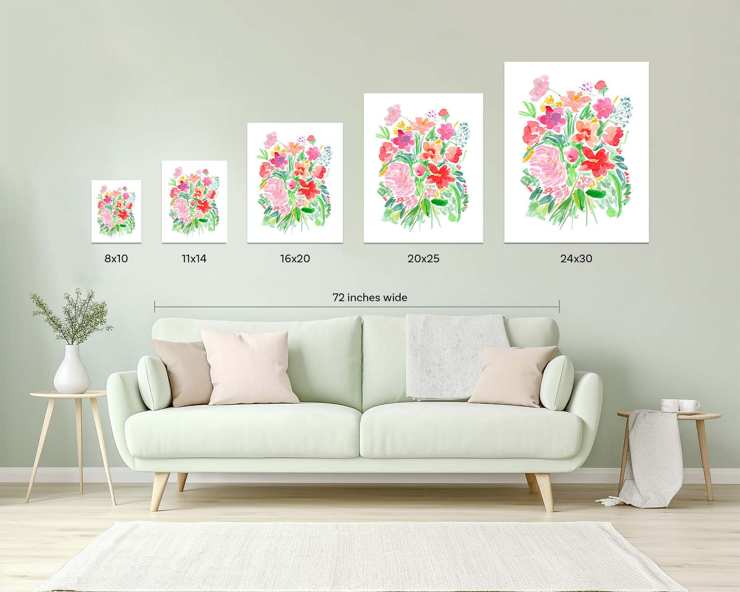 Pretty Pink Flower Garden Art Print