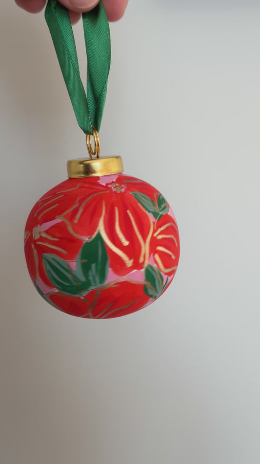 Winter Bloom - Hand Painted Ornament