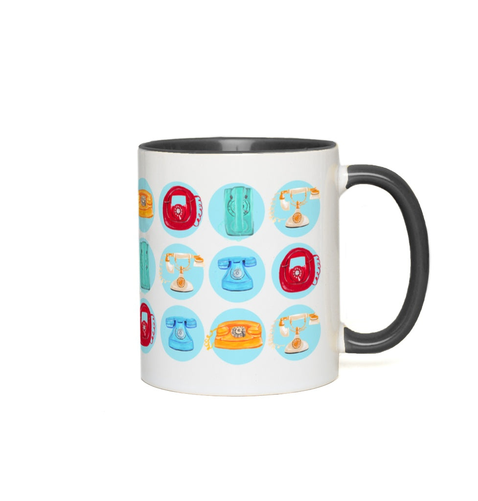 Vintage Phones Accent Mugs