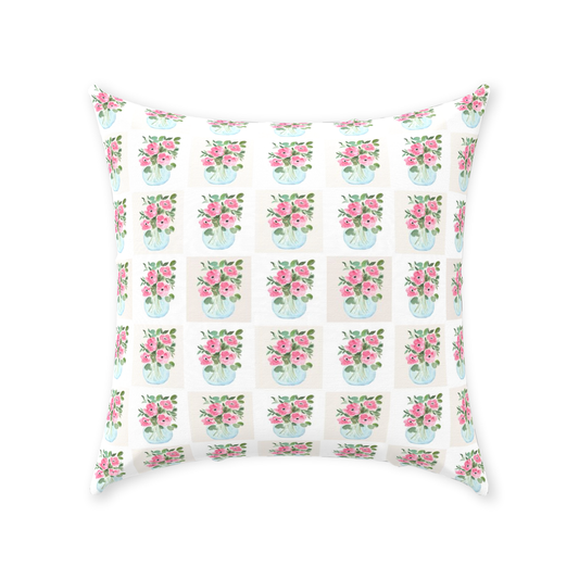 Pink Anemones Throw Pillow