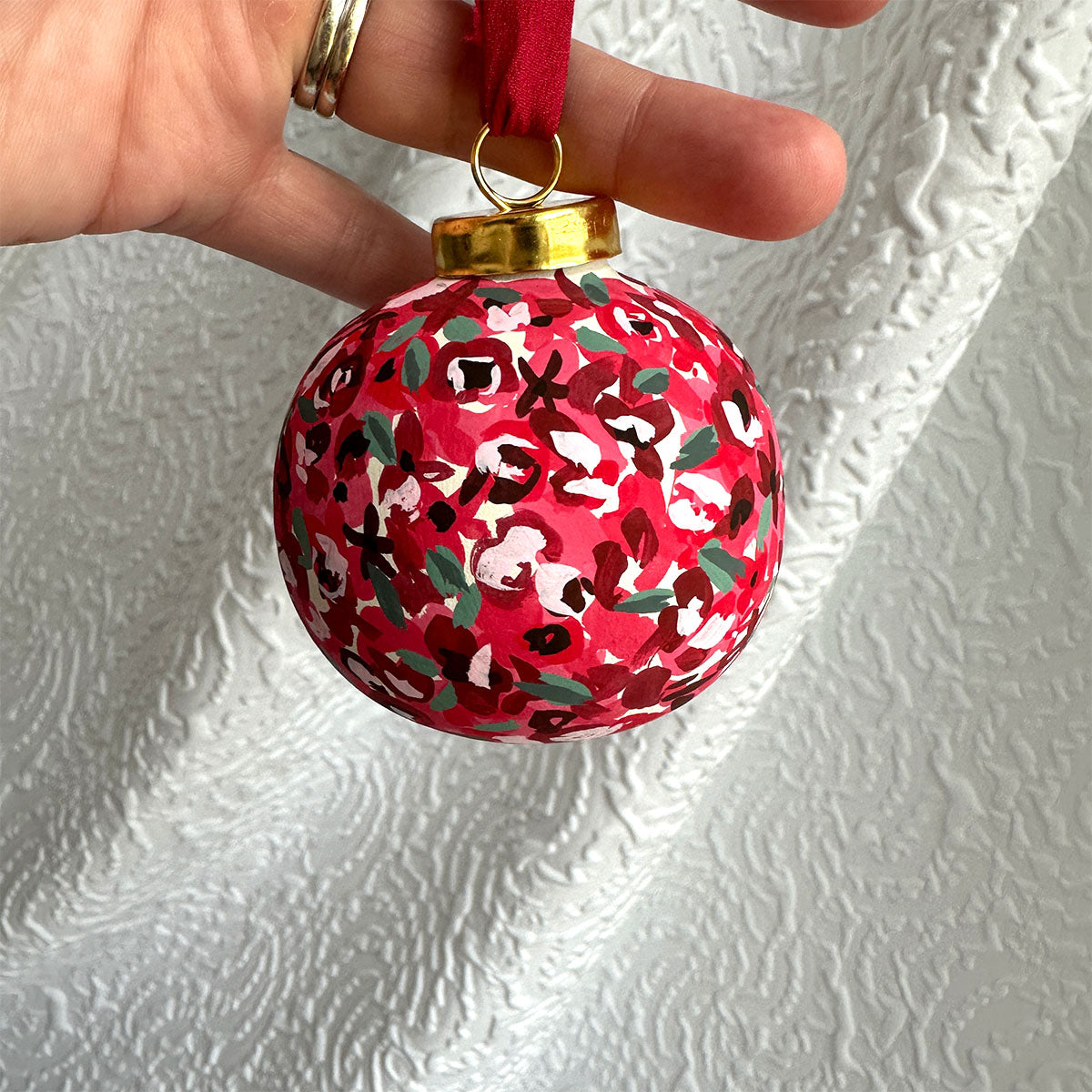 Santa's Sparkler - Hand Painted Ornament