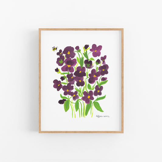 Pansy Posies Art Print