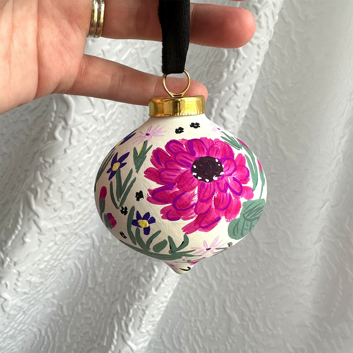 Tinsel Twirl - Hand Painted Ornament