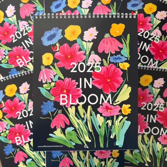 2025 in Bloom Wall Calendar with Framable 8x10 Art