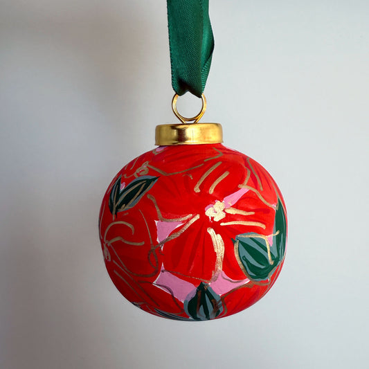 Winter Bloom - Hand Painted Ornament