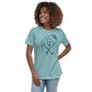 Dinkin' Good Vibes Ladies Pickleball Relaxed Fit Short Sleeve Shirt - Blue Lagoon