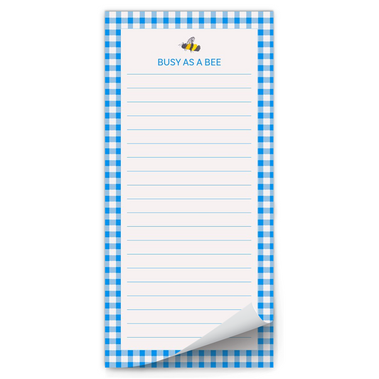 Busy as a Bee Magnetic Notepad, 4.25x9"