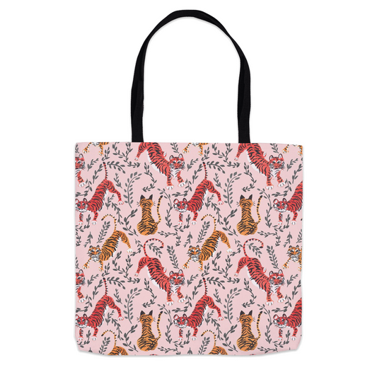 Playful Tigers on Blush Tote Bag