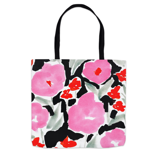 Pretty Pink Abstract Flowers Tote Bag